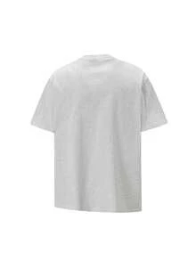 Women's Solid Color Short Sleeves, 220g Weight, 100% Cotton, Comfortable To Wear, Very Suitable For Running, Leisure Or Outdoor Entertainment, Fitness,Comfort Fit Short Sleeve Classic Cotton T-Shirt Women's Casual Short Sleeve Top - 白灰色 - 查看 3