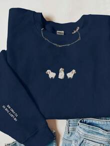 Moletom Bordado Oversized Salmo 23 | Ovelha Perdida - Azul - Visão 2