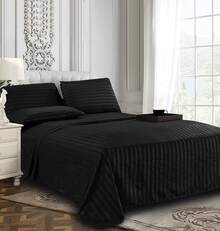 Elegant Comfort, Softest, Coziest 6-Piece Sheet Sets! 1500 Hotel Quality Luxurious Wrinkle Resistant Damask Stripe Bed Sheet Set, Black - Bedding 2025 - 波浪米色 - 查看 5