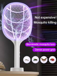 可充电二合一电动灭蚊拍和灭蝇器 - 家用自动灭蝇工具 - 彩色 - 查看 4