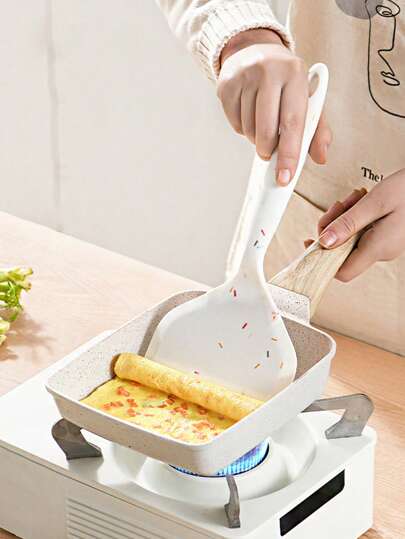 1pc Non-Stick Pancake & Fried Egg Frying Pan And Silicone Spatula Kitchen Utensil - Premium Non-Stick, Heat-Resistant, Ergonomic Design For Effortless BBQ Steak, Pizza Baking & Cooking - Durable, Easy To Clean, And Dishwasher Safe