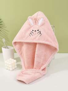 2个装超细纤维发帽，专为女孩设计 - 柔软、超强吸水、速干，带2个纽扣 - 防毛躁，适合浓密卷曲长发，猫咪图案 - 彩色 - 查看 25