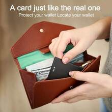 Rastreador de tarjeta delgada inteligente 2025 compatible con iOS (solo compatible con Apple iOS), anti-pérdida para billetera, rastreador de artículos clave para etiquetas de equipaje, pasaportes, portátiles, bolsas y talla grande - Negro - Ver 3