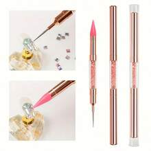 Dụng cụ gắp đá đính móng tay hai đầu, dụng cụ chấm bi, bút đính đá, dụng cụ gắp đá đính hai đầu, bút chấm bi, đầu sáp, hạt đá, đá quý, tinh thể, dụng cụ gắp đinh tán, thích hợp cho thợ làm móng chuyên nghiệp và người mới bắt đầu, dụng cụ tự làm chất lượng cao, đồ dùng làm móng, dụng cụ làm móng, dụng cụ làm móng, trở lại trường, móng tay, dụng cụ làm móng để ấn vào móng tay - Vàng - Xem 4