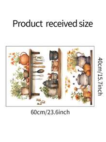 1 pièce Autocollant mural décoratif créatif pour ustensiles de cuisine, restaurant, cuisine, maison, convient pour le salon, la chambre, la salle de bain, décoration de la maison, autocollants, décalcomanies murales, décalcomanies en vinyle pour la décoration de la salle de bain de la maison, décorations de printemps pour donner à votre maison un nouveau look, autocollants de décoration pour fêtes, cadeaux d'anniversaire et de remise de diplômes