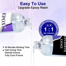 1:1 AB transparentes Epoxid-Harz Set, 500/240ml Epoxid-Harz Kleber mit hoher Klebkraft und kristallklarem Härter, DIY Schmuckherstellung, Beschichtungen, Holz, Harz-Formen, Empfehlung für Anfänger