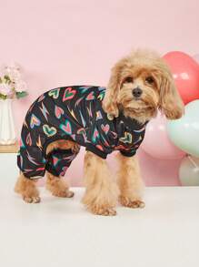 A Simple And Comfortable Polyester Four Legged Cat And Dog Costume, Sleepwear, Home Clothes Suitable For Pets, Small Cats And Dogs, Clothes For All Seasons Of Home Wear (Not Suitable For Large Dogs) - Black - View 7