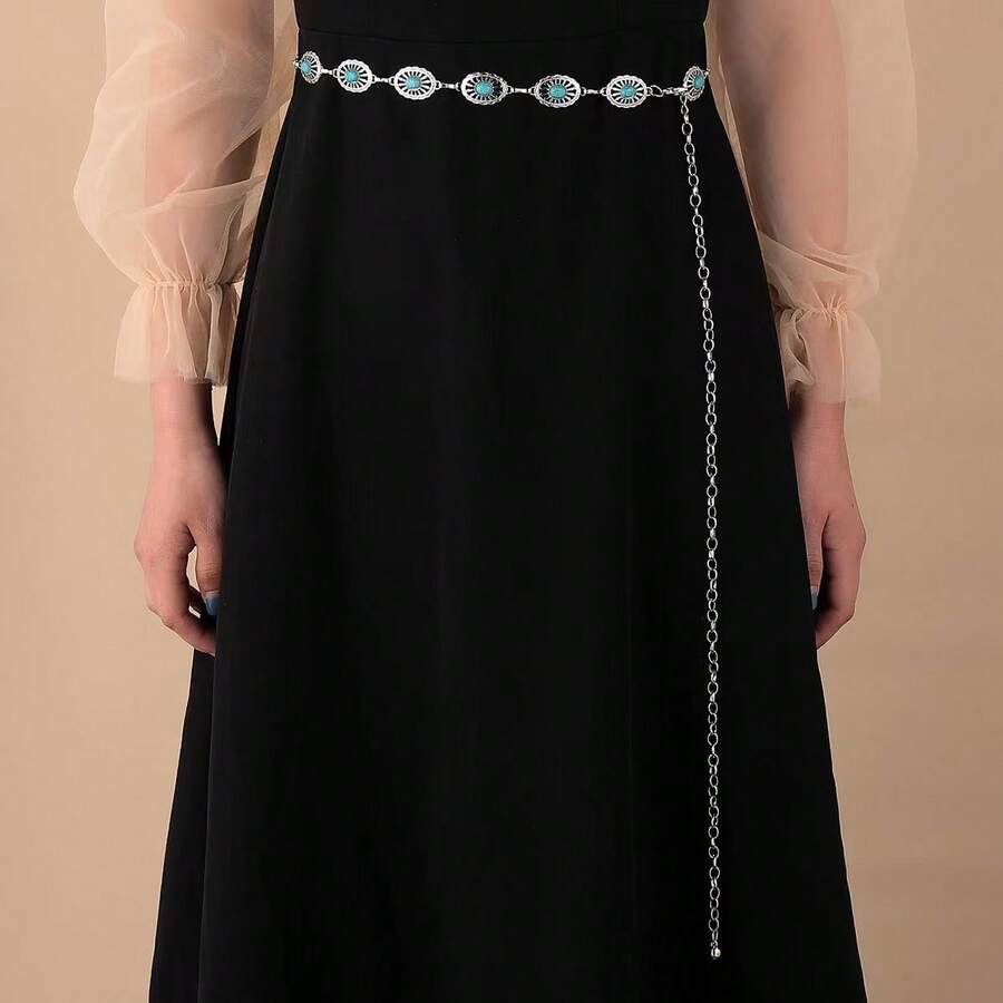 Women's Bohemian Style Waist Chain, Suitable With Dresses - Silver - View 1