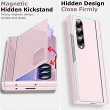 Hadaasi 1 件三合一折叠保护壳，带钢化玻璃屏幕保护膜、铰链支架、光面磁性可调节支架盖，兼容三星 Galaxy Z Fold 7/Z Fold 6/Z Fold 5/Z Fold 4/Z Fold 3 防水防震防摔防刮 - 彩色 - 查看 8