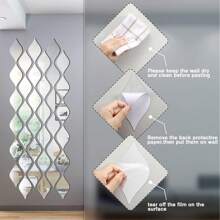 1 set di adesivi a forma di goccia d'acqua in acrilico specchiato, decorazione artistica per pareti 3D, autoadesivi per soggiorno, camera da letto, sfondo creativo