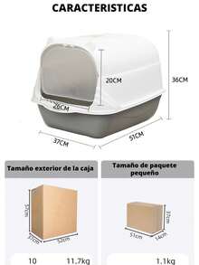 Arenero Ear Para Gatos Antiolores Puerta Palita Y Filtro - Morado Violeta - Ver 11