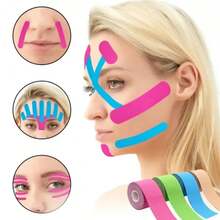 2.5CM X 5M Facial Kinesiology Tape V Line Neck Eye Lift Anti-Wrinkle Sticker Tape Facial Skin Care Tools Elastic Bandage - Multicolor - View 3