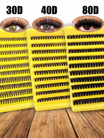 Set di ciglia finte a grappolo di lunghezza mista da 180/200 pezzi, spessore 0,05 mm, dimensioni riccio D e DD, adatto per principianti dell'estensione ciglia - ciglia naturali e da cosplay 3D riutilizzabili, misura 6-9 mm, 10-12 mm, 13-15 mm