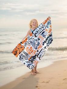 Personalized Children's Beach Towel, Summer Birthday Gift, Summer Vibe, Girls' Beach Trip, Customized Beach Towel, Swimming Pool, Beach Decor - Multicolor - View 4