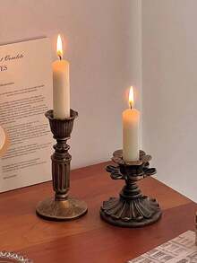 1 件法式复古古董烛台高端家居艺术香薰蜡烛台底座烛光晚餐装饰摆件 - 彩色 - 查看 9