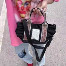 Oriental Fashion Street Fashion Bag Ruffled Jacquard Shoulder Bag With Shoulder Strap Rope Can Be Diagonal Span Can Be Shoulder Back