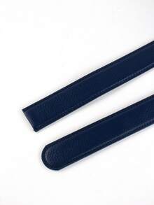 2 piezas de cinturones de cuero con trinquete en azul y negro con una correa de repuesto adicional - Cinturones de alta calidad aptos para hebillas de 35 mm - Duraderos, ajustables y un accesorio elegante tanto para hombres como para mujeres. - Paquete de 2 (negro + azul) - Ver 5
