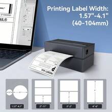 Shipping Label Printer 4x6 Bluetooth Thermal Label Printer For Small Business And Shipping Package, Support Android, IP Ho Ne, Windows, MacOS. - Black - View 7