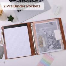 Neww  3 Ring Binder  Clipboard,1 Inch Binder, 13.2" * 10.2" PU Clipboard Binder  Notepad & 5 Dividers  5 Pockets, Labels, Clipboard Folder Great For School Office(Fit Letter Sized Paper) - Brown Letter Size - 1 Inch - View 5