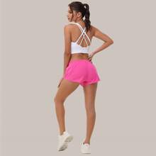 Women's Low-Rise Workout Shorts - Lightweight Quick-Dry Athletic Shorts With Zip Pocket, Built-In Liner For Running, Yoga, Gym - 玫紅色 - 查看 7