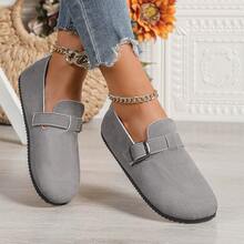 Damen Flache Quasten Mokassin Schuhe 2025 Frühling Herbst Neu Einfarbig Schleife Weicher Boden Damen Slip-On Flache Schuhe - Grau - Übersicht 6