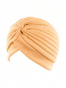 1 Stück Damen Einfarbige weiche Turban Mütze, bequem und atmungsaktiv, geeignet für den täglichen Gebrauch