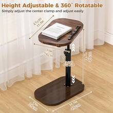 1pc Classic Adjustable Height Side Table – Modern Bedside End Table, Stylish Metal Frame & Wooden Top, Portable Sofa End Table For Living Room, Bedroom, Game Room, Or Reception Area – Easy Assembly, No Power Needed, Versatile Furniture | Modern Accent Table | Ergonomic Design