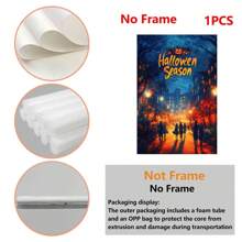 1 Piece,Featuring Halloween And Portrait Design, Modern Frameless Art Decoration Painting, Printed Posters Mural, Waterproof Canvas,Suitable For Home, Office, Bedroom, Living Room, Study, Bathroom, Bar, Wall Arts And Home Decoration, Is An Ideal Holiday Gift