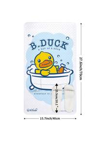 B. Duck 1 pieza Alfombra de ducha gruesa con estilo de pato de dibujos animados, autorizada por B.DUCK, con ventosas antideslizantes, lavable a máquina, accesorio de baño y decoración de baño