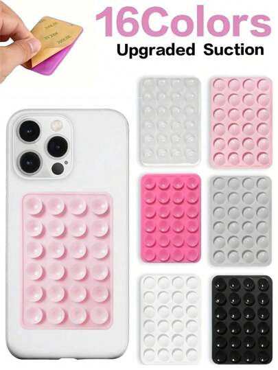 Silicone Suction Cup Phone Holder No Residue (1/2/3/4/5 Pcs) - Universal Selfie Video Holder For IPhone/Android, Stylish Desk Accessory - Gift For Family/Friends