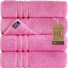 Pink Bath Towels 4 Pack Soft And Absorbent, Premium Quality Perfect For Daily Use 100% Cotton Towel 600 GSM - 粉色 - 查看 1