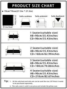 1 Peça Almofada Antiderrapante Personalizada e Elegante para Sofá, Tecido de Capa de Sofá Simples em Preto e Branco, Almofada Antiderrapante e Resistente a Arranhões de Animais de Estimação para Assento de Sofá, Adequada para Decoração de Sofá e Capa Protetora em Quartos, Salas de Estar e Escritórios, Estilo Popular Nórdico, Lavável em Máquina durante Todo o Ano