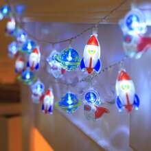 1pc Battery Powered Space Astronaut String Lights, Decor For Bedroom, Living Room, Party, Wedding, Home, Yard, Path, Holiday Party Supplies, Party Decorations, Fireplace [No Battery Included]