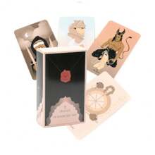 Mystic Seeker's Collection: Premium Black & Red Wax-Sealed Tarot Deck Featuring "The Sun" Archetype For Winter Solstice Divination