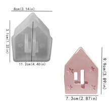 1 pieza Molde de vela de aromaterapia con forma de casa del amor, molde de silicona de resina para decoraciones en miniatura de casas de yeso DIY
