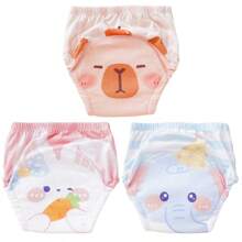 5pcs/Pack Baby Washable Potty Training Pants With Printed Patterns, Reusable Baby Underwear For Toilet Training, Suitable For Newborn, Toddler Boys And Girls