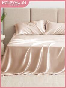 3/4件套床上用品：1件缎面床笠 + 1件缎面床单 + 1/2件缎面枕套，柔软透气，抗皱，提升睡眠质量，奢华酒店风格，馈赠父母和朋友的理想之选，9-13英寸/30厘米深口袋，可机洗，适用于所有床型——单人床、双人床、大号双人床、特大号双人床。 - 香檳色 - 查看 2