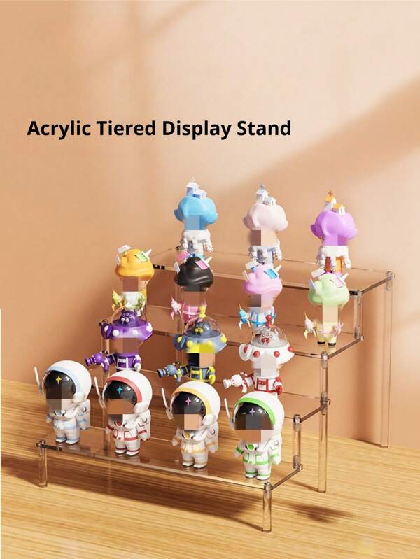 1 Stück mehrstöckiges transparentes Acryl Ausstellungsständer, Sammlerstücke Ausstellungsregal, klare Organisationsablage für Puppen, Actionfiguren, Parfüm und Sammlerstücke, platzsparender Aufbewahrungsständer für Schminktisch, Schlafzimmer, Büro, Raumdekoration, perfektes Geschenk für Freunde, Familie und Kinder