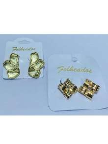 KITS OF 2 PAIRS OF PLATED EARRINGS - KIT 05 - View 2