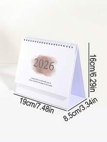1pc Retro English Edition 2026 Calendar, Compact Vertical Flap Design, Creative Metal Ring Binding, Clear Monthly Layout - Perfect For Home Office Or School Organising, School Supplies,Back To School - Multicolor - View 2