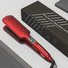 1 pieza Plancha de pelo profesional con placa cerámica ancha y pantalla LCD
