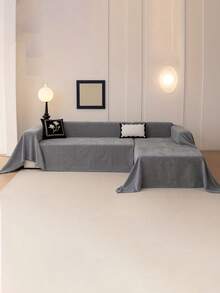 2 buah Sarung Sofa Bentuk L Warna Polos, Ramah Hewan Peliharaan, Tahan Gores, Tahan Kotoran, Dapat Digunakan Sepanjang Musim, Dapat Dicuci dengan Mesin, Cocok untuk Sofa Lurus dan Bentuk L - Grey - View 4