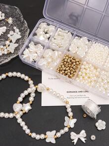 Juego de accesorios para hacer joyería DIY de 800 piezas, que incluye cuentas, cuentas de perlas, hilos para pulseras y componentes de joyería