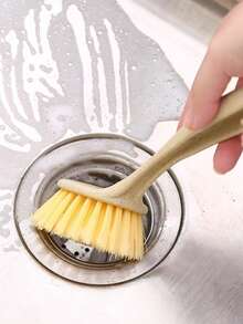 长柄厨房清洁刷塑料锅碗瓢盆砧板清洁剂不易粘油挂式炉灶清洁刷 - 彩色 - 查看 7