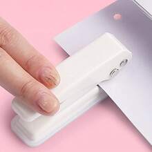 Single Hole Puncher Handheld 1/4 Inches Hole Punch, 20 Sheet Paper Punch Capacity Metal Hole Puncher With Skid-Resistant Base Paper, Chipboard, Art Project, Blue - Ivory White - View 2