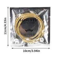 6pcs/Set Folk Guitar Strings Acoustic Guitar Strings Brass Hexagonal Steel Core Strings Set - Gold - View 2
