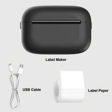 Label Makers - Barcode Label Printer Bluetooth Label Maker Portable Thermal Printer For Small Business, Address, Barcode, Logo, Clothing, Sticker Printers For Phones & PC, Black Pink White Yellow - màu đen - Xem 8