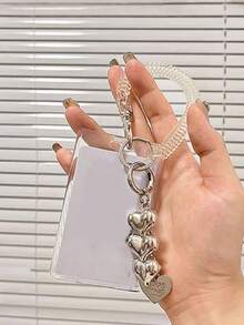 Ví đựng thẻ hình trái tim bằng acrylic unisex, móc khóa hình trái tim màu bạc phong cách Ins, hộp đựng thẻ trong suốt, mặt dây chuyền ốp điện thoại tinh tế, thiết kế tối giản, có thể đựng các loại thẻ nhỏ, thẻ xe buýt, thẻ ngân hàng, thẻ tàu điện ngầm, móc khóa mặt dây chuyền đựng thẻ di động và có thể điều chỉnh, phù hợp cho nhân viên văn phòng và sinh viên, món quà hoàn hảo (Không bao gồm thẻ) - Nhiều màu - Xem 3