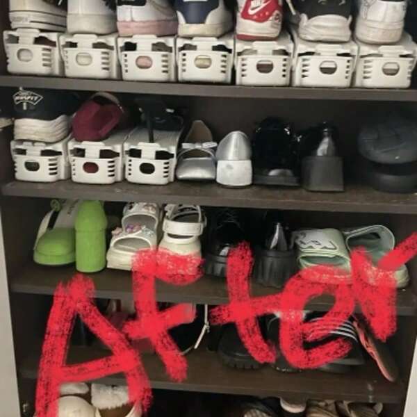 1 pieza Estantería ajustable de plástico para zapatos - Organizador ahorra espacio para pasillo, corredor, sala de estar - Estantería de plástico duradera, organizador de almacenamiento de zapatos