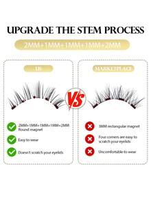 MAGEFY 1 Bộ mi giả CC Curl từ tính kèm kẹp từ tính, gói tất cả trong một, mi giả tự nhiên có thể tái sử dụng kèm nam châm mạnh, mi tròn từ tính, di động, mi giả chồn dùng hàng ngày, không thấm nước, mi truyện tranh không cần keo, đuôi mắt dài giúp làm to cả hai mắt, mi giả mềm mại dùng hàng ngày, mi manga, vật dụng thiết yếu khi đi du lịch, kỳ nghỉ ở bãi biển, chuyến cắm trại, dụng cụ trang điểm khi trở lại trường - Lông mi Manga nhọn - Xem 10